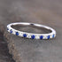 Louily Half Eternity Blue And White Sapphire Wedding Band For Women In Sterling Silver - louilyjewelry