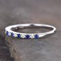 Louily Half Eternity Blue And White Sapphire Wedding Band For Women In Sterling Silver - louilyjewelry