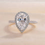 Louily Halo Pear Cut Engagement Ring In Sterling Silver - louilyjewelry