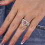 Louily Halo Pear Cut Synthetic Morganite 3-Pieces Wedding Ring Set - louilyjewelry