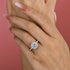 Louily Halo Round Cut Engagement Ring In Sterling Silver - louilyjewelry