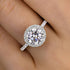 Louily Halo Round Cut Engagement Ring In Sterling Silver - louilyjewelry