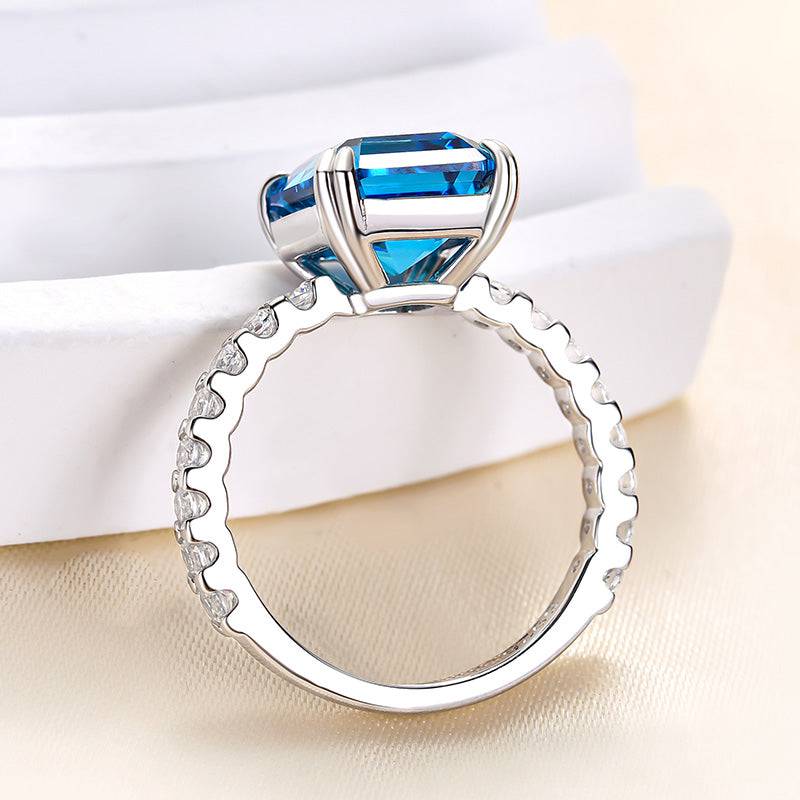 Honorable 4.5Ct Asscher Cut Engagement Ring Travel Ring - louilyjewelry