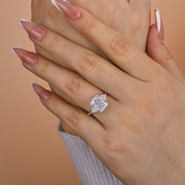 Louily Honorable Radiant & Triangle Cut Three Stone Engagement Ring