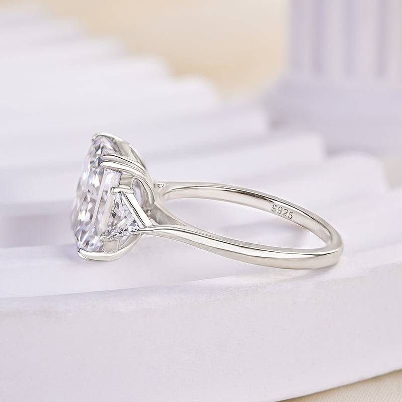 Louily Honorable Radiant & Triangle Cut Three Stone Engagement Ring - louilyjewelry