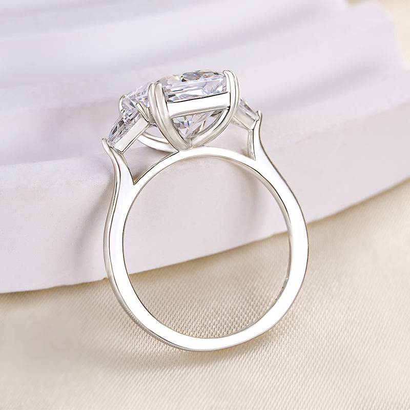 Louily Honorable Radiant & Triangle Cut Three Stone Engagement Ring - louilyjewelry