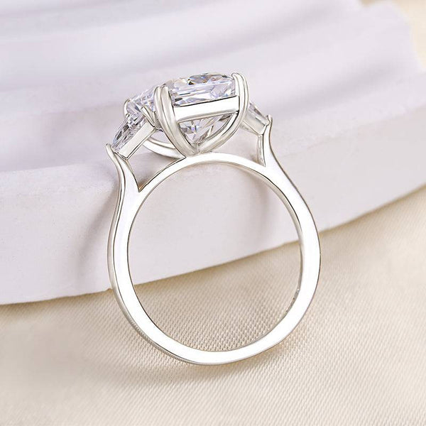 Louily Honorable Radiant & Triangle Cut Three Stone Engagement Ring