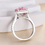 Louily Lovely Halo Radiant Cut Pink Stone Engagement Ring - louilyjewelry