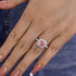 Louily Lovely Halo Radiant Cut Pink Stone Engagement Ring - louilyjewelry