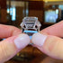 Side Profile of 12Ct Radiant Cut Three-Stone Ring