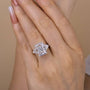 Louily Luxurious Crushed Ice Radiant Cut Three Stone Engagement Ring - louilyjewelry