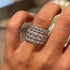 Cushion cut 4PC wedding band set worn on finger