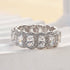 Louily Luxurious Halo Cushion Cut Wide Wedding Band For Women In Sterling Silver - louilyjewelry