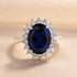 4.5Ct blue oval sapphire halo engagement ring