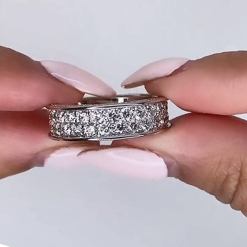 Louily Luxurious Pave Wide Wedding Band - louilyjewelry