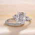 Louily Luxurious Radiant Cut & Heart Cut Three Stone Wedding Set In Sterling Silver - louilyjewelry