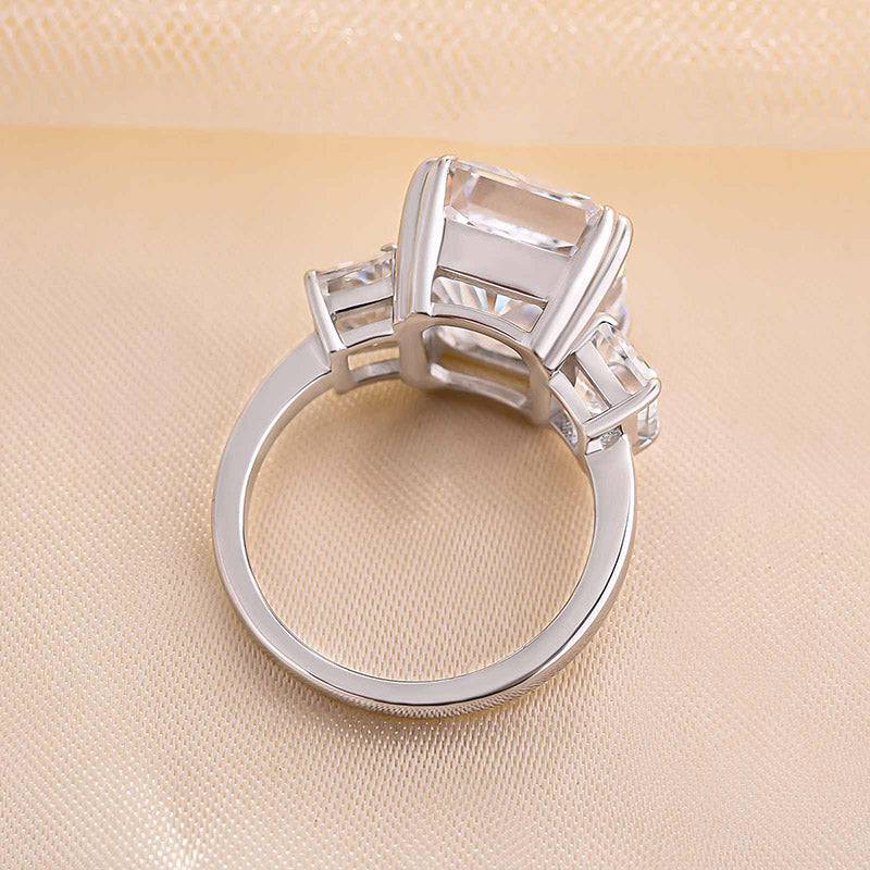 Louily Luxurious Radiant Cut Three Stone Women's Engagement Ring In Sterling Silver - louilyjewelry
