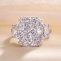 Louily Luxurious Radiant Cut Three Stone Women's Engagement Ring In Sterling Silver - louilyjewelry