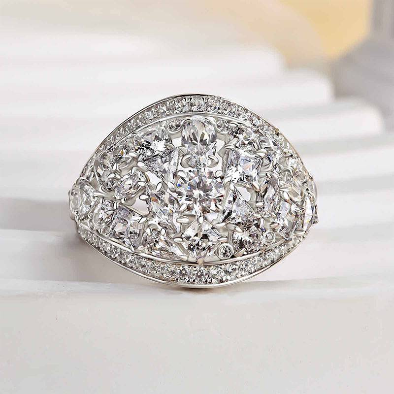 Louily Luxury Cluster Pave Wedding Band - louilyjewelry