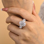 Louily Luxury Crushed Ice Oval Cut Seven Stone Engagement Ring - louilyjewelry