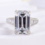 Louily Luxury Emerald Cut Engagement Ring In Sterling Silver - louilyjewelry