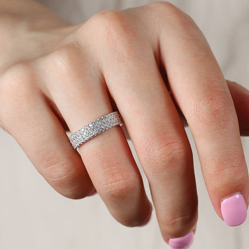 Louily Luxury Pave Women's Wedding Band In Sterling Silver - louilyjewelry