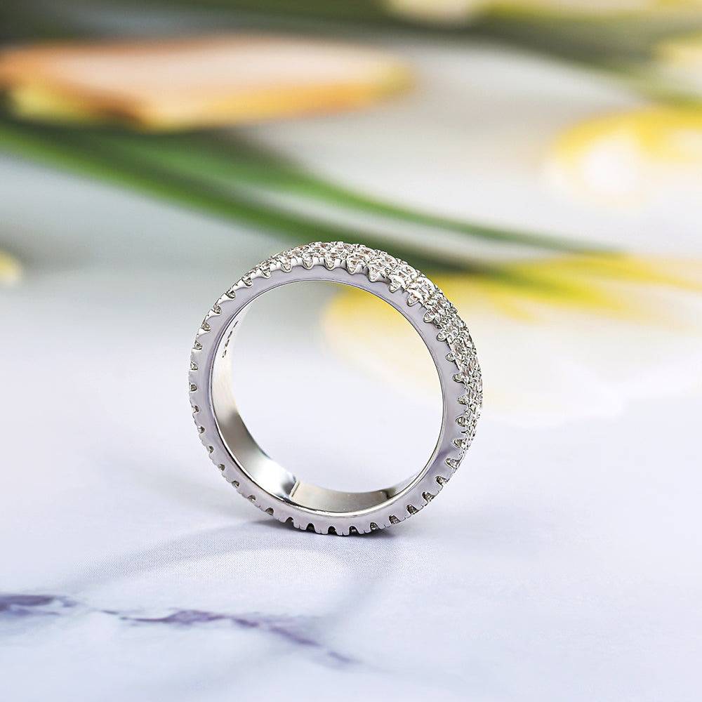 Louily Luxury Pave Women's Wedding Band In Sterling Silver - louilyjewelry