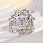 Louily Luxury 8.0 Ct Pear Cut Three Stone Wedding Set - louilyjewelry