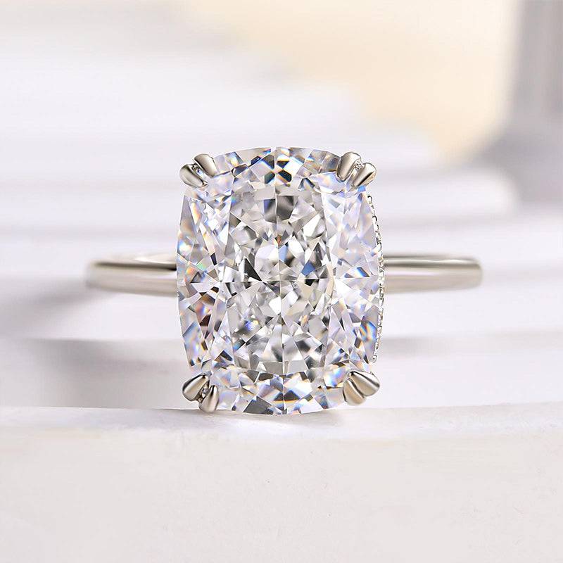 Louily Precious Crushed Ice Cushion Cut Engagement Ring - louilyjewelry