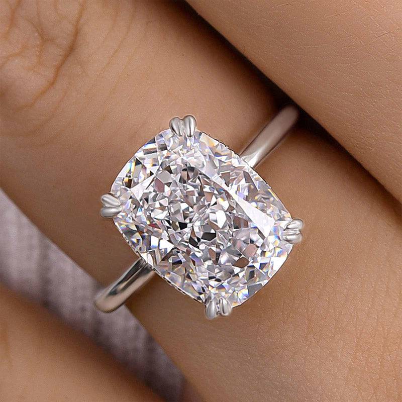 Louily Precious Crushed Ice Cushion Cut Engagement Ring - louilyjewelry