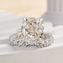 Louily Precious Crushed Ice Cushion Cut Wedding Set For Women In Sterling Silver - louilyjewelry