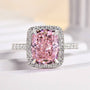 Louily Precious Cushion Cut Pink Stone Engagement Ring - louilyjewelry