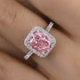 Louily Precious Cushion Cut Pink Stone Engagement Ring - louilyjewelry