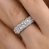 Louily Precious Halo Cushion Cut Wedding Band For Women In Sterling Silver - louilyjewelry