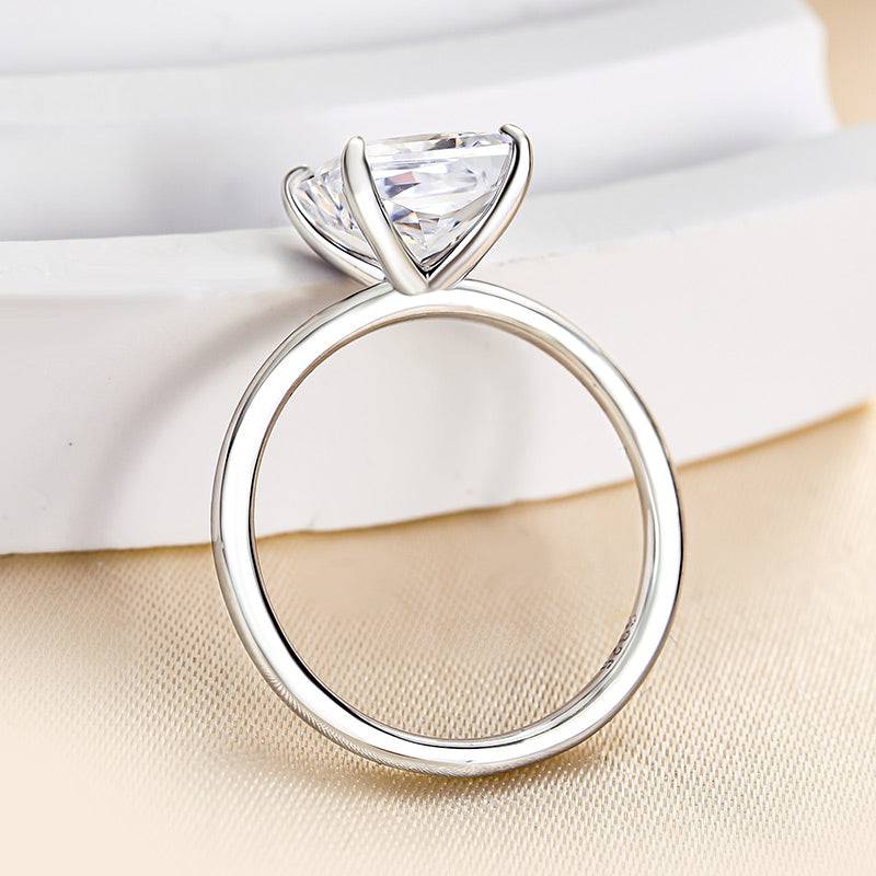 Louily Square Princess Cut Engagement Ring for Women In Sterling Silver - louilyjewelry