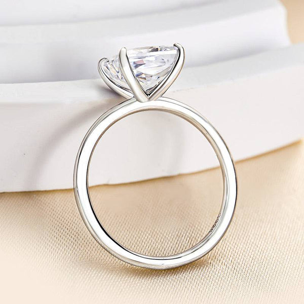 Louily Princess Cut Engagement Ring for Women In Sterling Silver