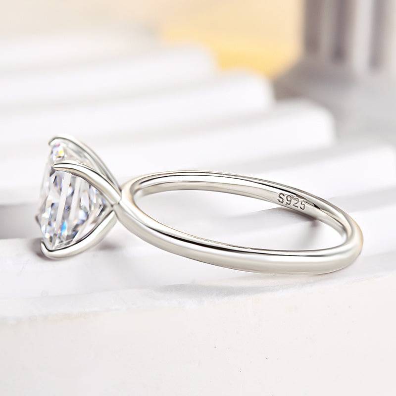 Louily Square Princess Cut Engagement Ring for Women In Sterling Silver - louilyjewelry