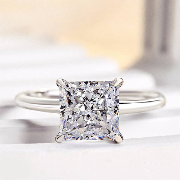 Louily Princess Cut Engagement Ring for Women In Sterling Silver