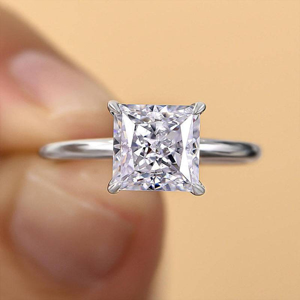 Louily Princess Cut Engagement Ring for Women In Sterling Silver
