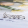 Louily Radiant Cut White Stone 3PC Wedding Set In Sterling Silver - louilyjewelry