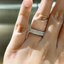 Louily Sparkle 3 Row Design Round Cut Wedding Band - louilyjewelry