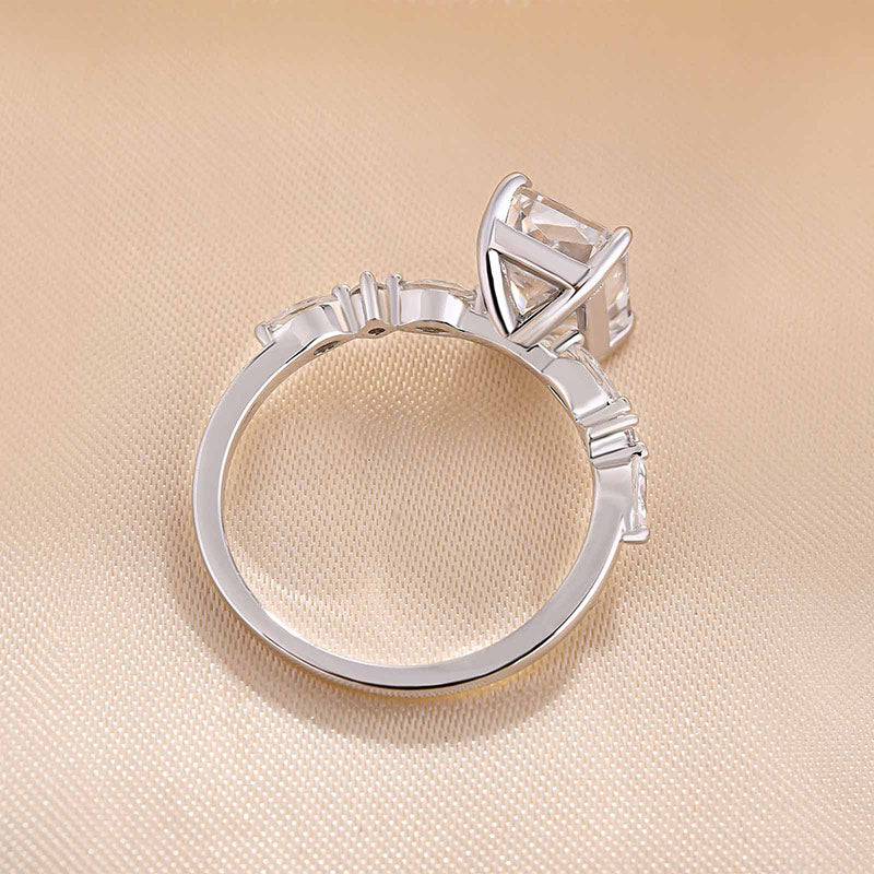 Louily Sparkle Radiant Cut Engagement Ring For Women In Sterling Silver - louilyjewelry