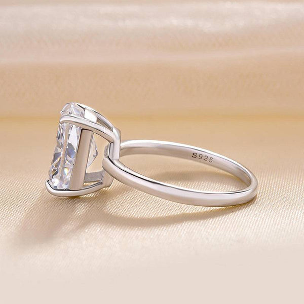 Louily Sparkle Cushion Cut Simulated Diamond Engagement Ring In Sterling Silver