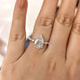 Louily Sparkle Pear Cut Simulated Diamond Engagement Ring In Sterling Silver - louilyjewelry