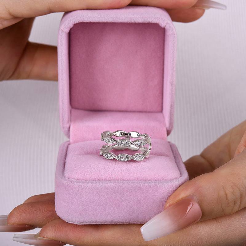 Louily Special Round Cut Jacket Wedding Band For Women In Sterling Silver - louilyjewelry