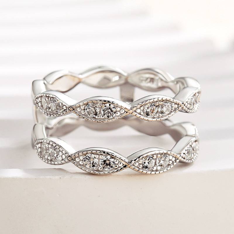 Louily Special Round Cut Jacket Wedding Band For Women In Sterling Silver - louilyjewelry