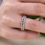 Louily Stackable Art Deco Half Eternity Women's Wedding Band Set In Sterling Silver - louilyjewelry