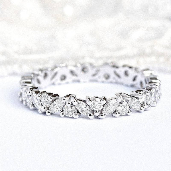 Louily Stunning 3PC Wedding Band Set In Sterling Silver