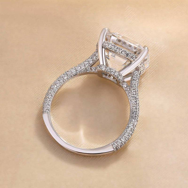 Louily Stunning Asscher Cut Women's Engagement Ring In Sterling Silver