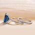 Louily Stunning Cushion Cut Montana Blue Sapphire Wedding Set In Sterling Silver - louilyjewelry